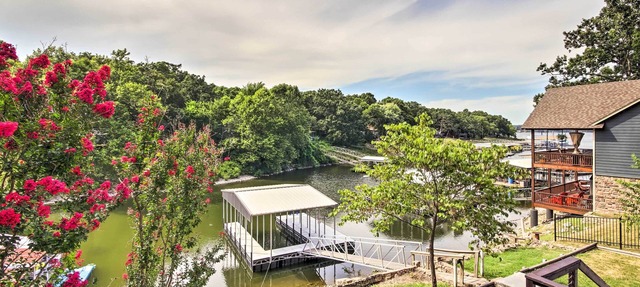Dock, Deck & Boat Slip: Lakefront Eucha Home in Eucha