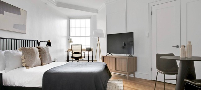 Elegant Brookline Studio w/Gym & W/D, by Blueground in Boston