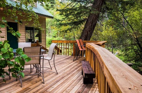 Sundance Cottage | Quiet streamside retreat Hot Tub Deck overlooking the creek Wood-burning Fireplace insert Tucked below Sundance